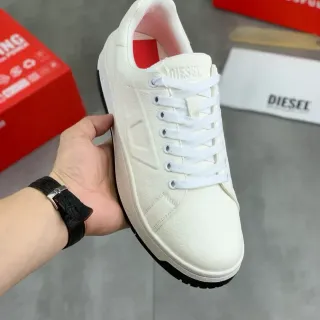 Diesel Off-White Embossed Leather Lifestyle Sneaker