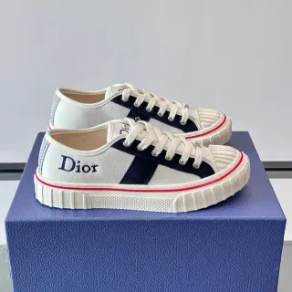 Dior B-Series White Navy Canvas Upper Stripe Panel Lifestyle Sneakers — catalogue photo via WWTop Yupoo