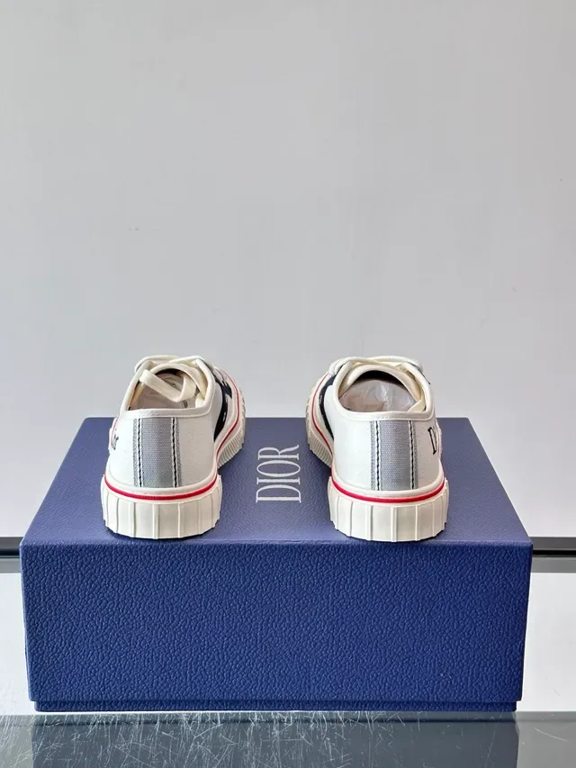 Dior B-Series White Navy Canvas Upper Stripe Panel Lifestyle Sneakers 3