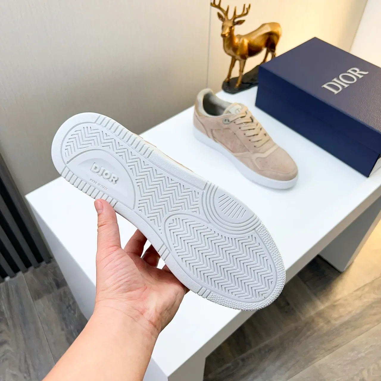 ديور B22 بيج أبيض قماش السوديو العلوي لوحة Monogram المنقوشة Sneakers نمط حياة 3