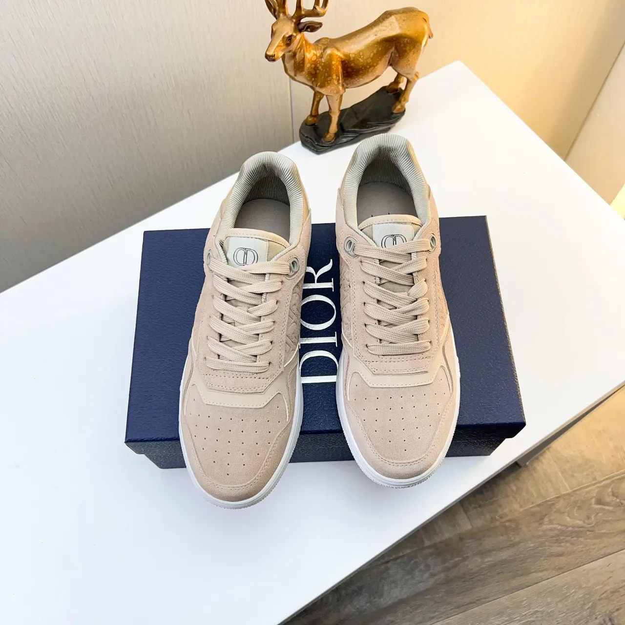 ديور B22 بيج أبيض قماش السوديو العلوي لوحة Monogram المنقوشة Sneakers نمط حياة 4