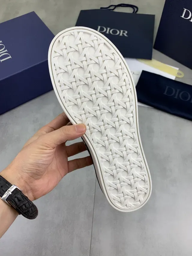Dior B23 Navy Beige Monogram Canvas Slip-On Lifestyle Sneakers 2