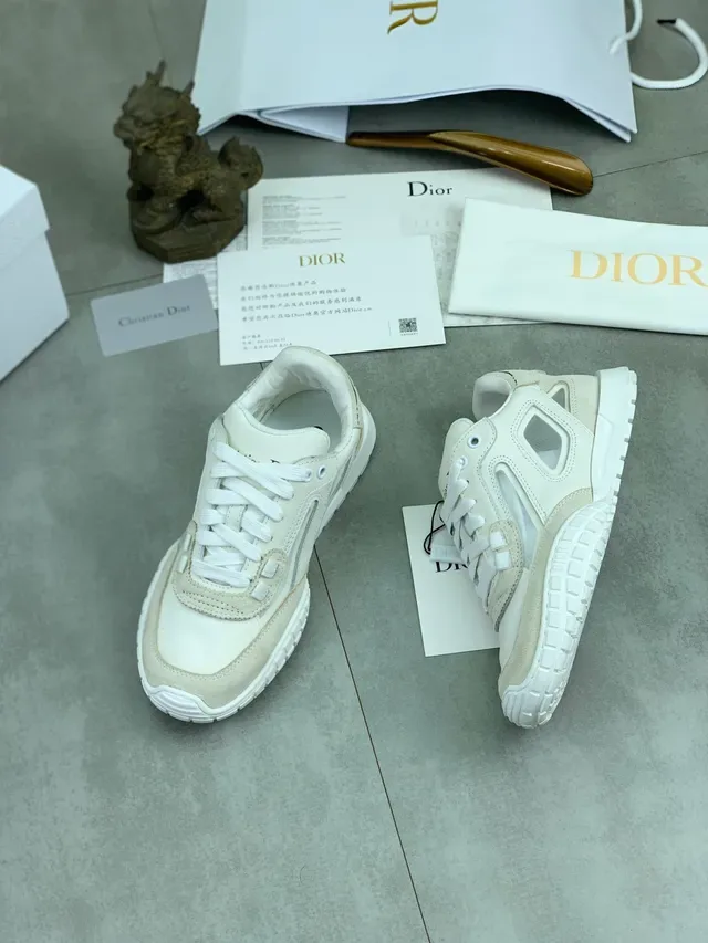 Dior B23 Off-White and Beige Lifestyle Sneakers 5
