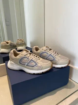 Dior B27 Beige and Gray Logo Panel Lifestyle Sneakers 6