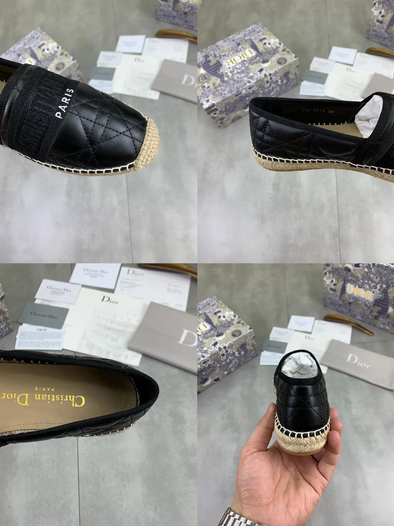 Dior B27 Alpargatas de Bote Preto Acolchoadas 2