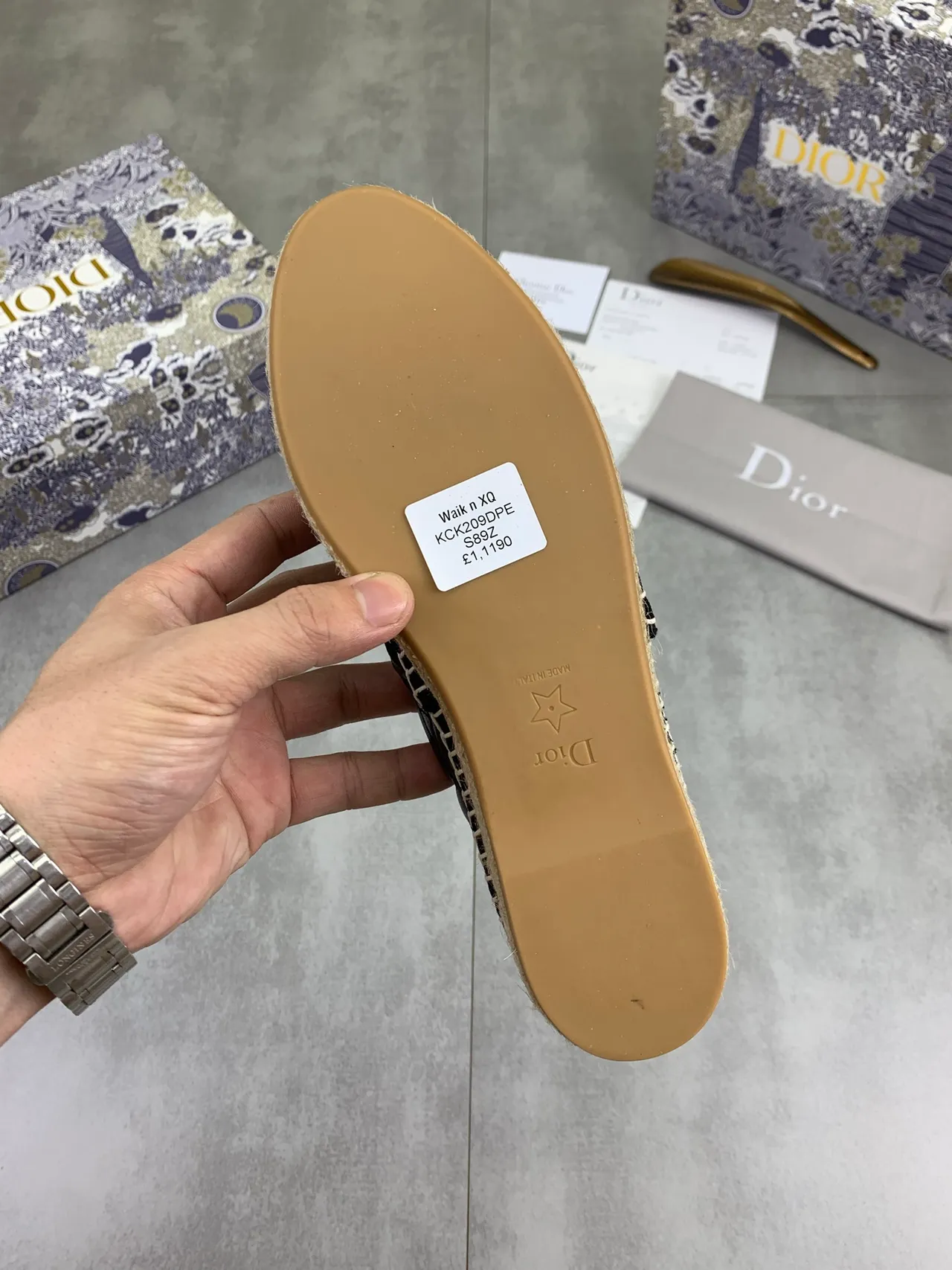Dior B27 Alpargatas de Bote Preto Acolchoadas 3