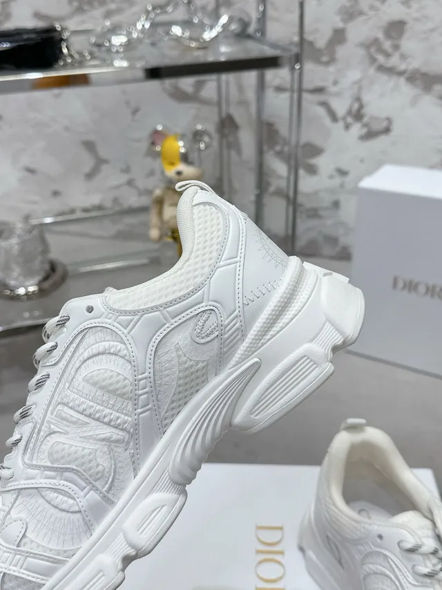 Dior B27 White Embossed Chunky Sneakers 5