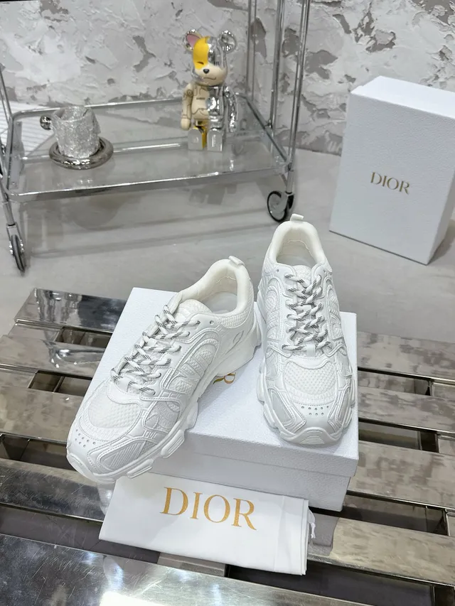 Dior B27 White Embossed Chunky Sneakers 7