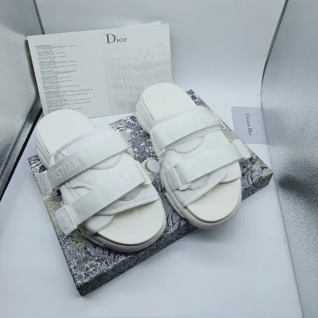 Dior B27 White Multi-Strap Platform Slippers 4