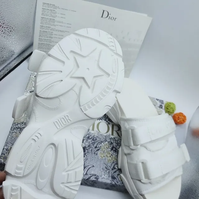 Dior B27 White Multi-Strap Platform Slippers 5