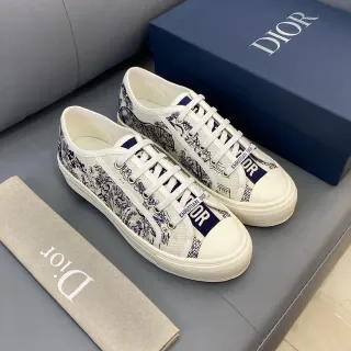 ديور حذاء رياضي بيج نافي كانفاس علوي طباعة Toile De Jouy أسلوب حياة