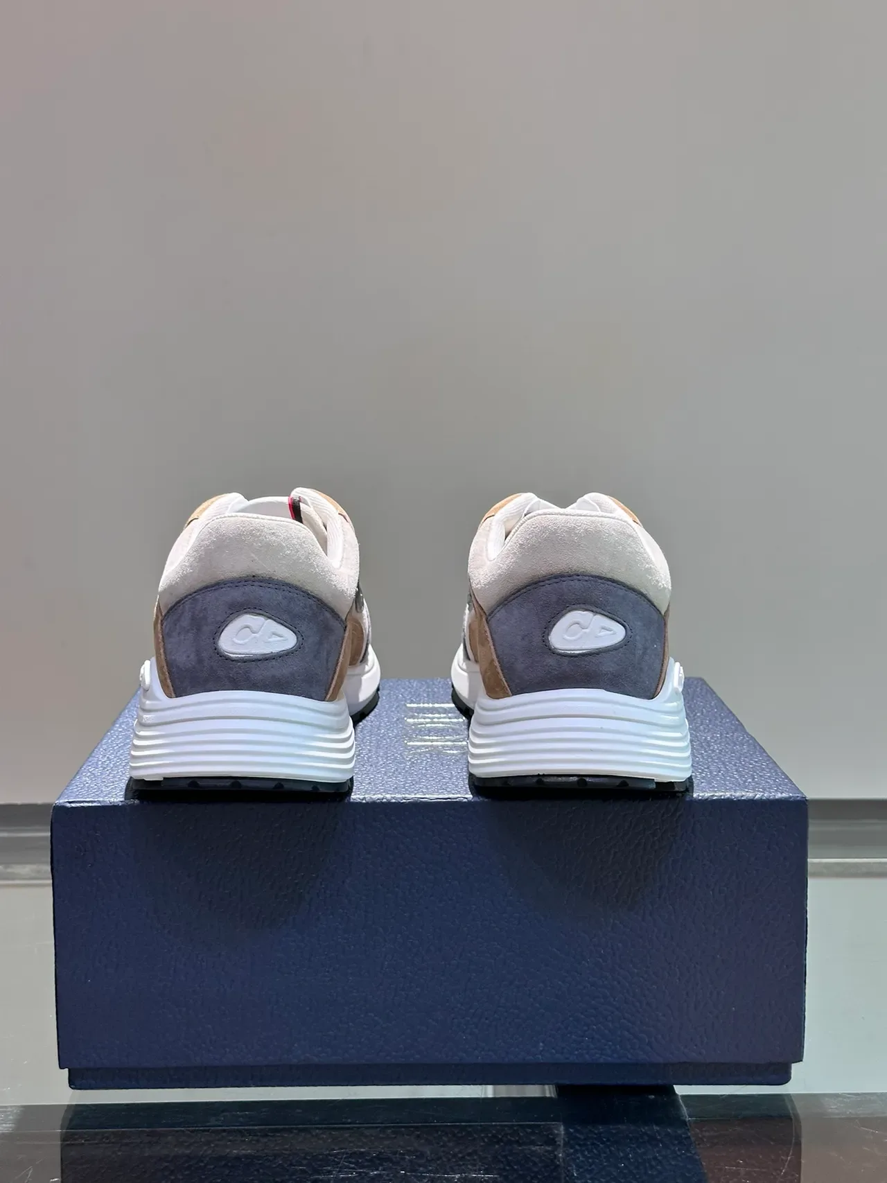 Dior Beige Purple Multi-Material Upper Sculpted White Midsole Lifestyle Sneakers 2