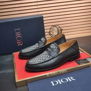 Dior أسود رمادي مونوجرام فامب جلد ناعم لودر