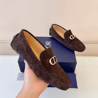 Dior Marron Or Ante Supérieure Boucle Horsebit Mocassin