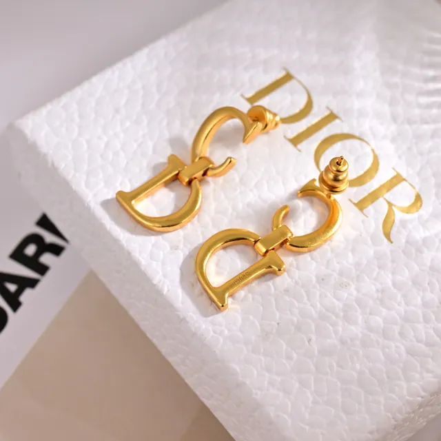 Dior CD cadena Gold-Tone entrelazado colgante collar 3