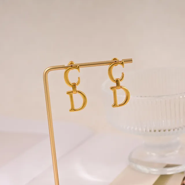 Dior CD cadena Gold-Tone entrelazado colgante collar 4