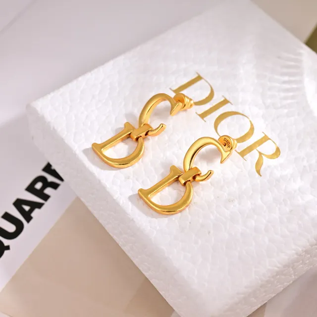 Dior CD cadena Gold-Tone entrelazado colgante collar 9
