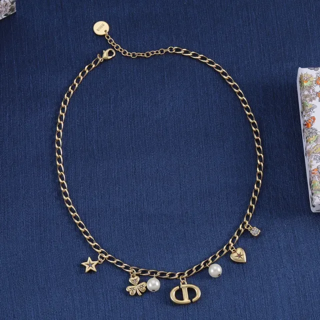 Dior Charms Gold-Tone Multi-Charm Necklace 6
