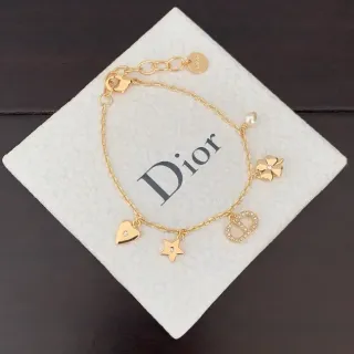 Dior Charms 金白链多魅力吊坠手链