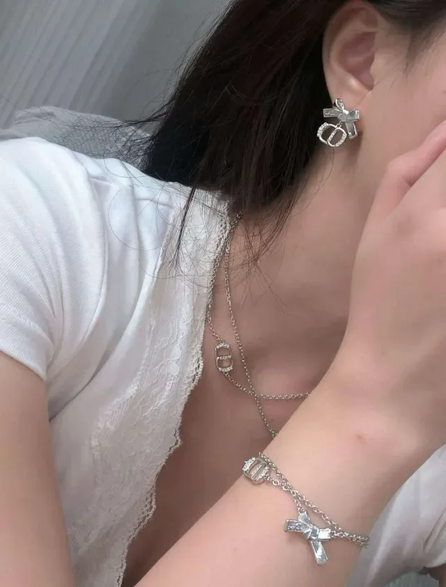 Dior Double-Chain Bow and CD Logo Charm Bracelet 2
