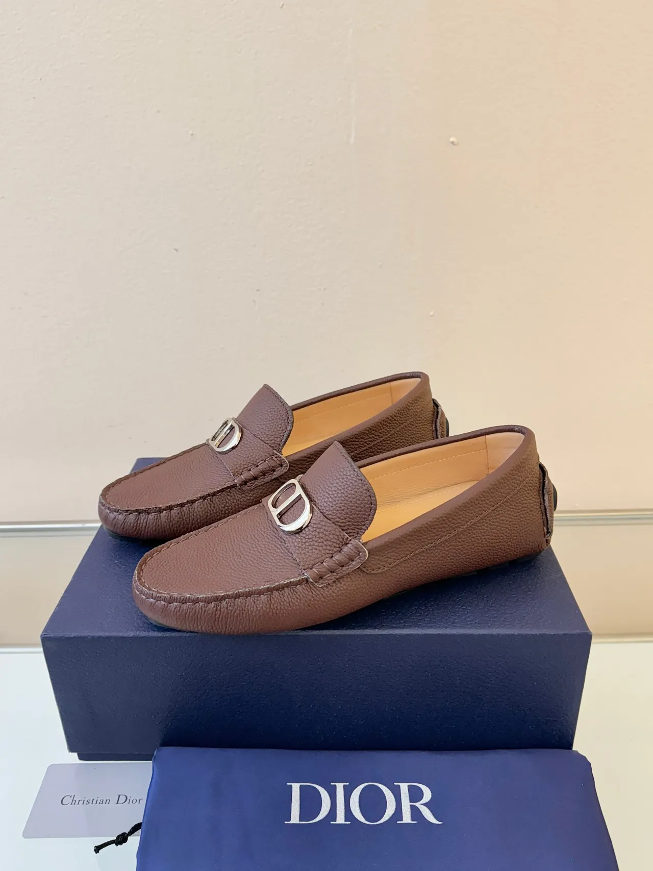 Dior Horsebit 1955 বাদামি কংকড়যুক্ত চামড়ার লোফার 2