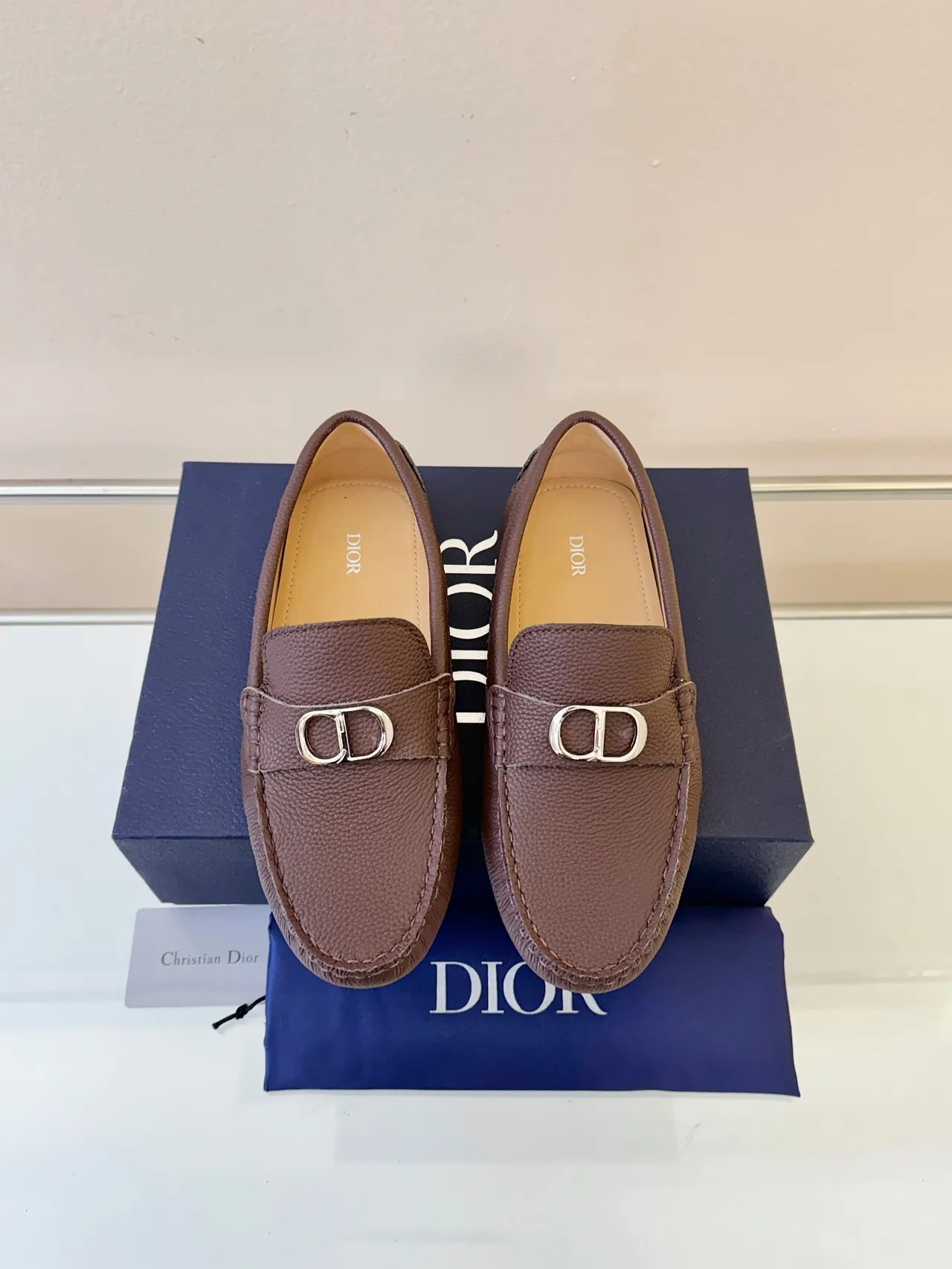 Dior Horsebit 1955 বাদামি কংকড়যুক্ত চামড়ার লোফার 6