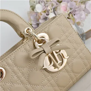 Dior Lady Dior হালকা গোলাপি কুইল্টেড টোট ব্যাগ 9