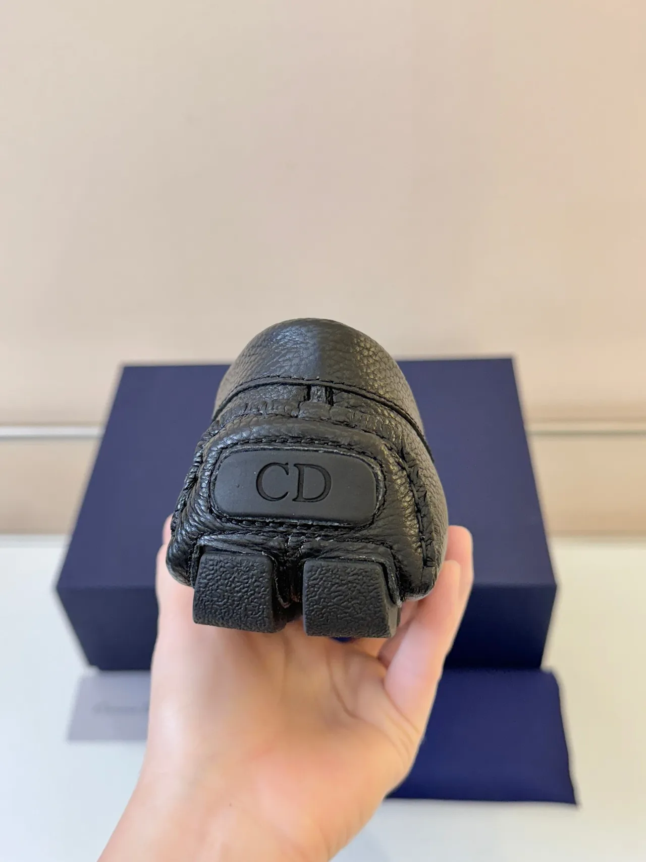 Dior mocasín negro gris cuero granulado Moc-Toe mocasín 4