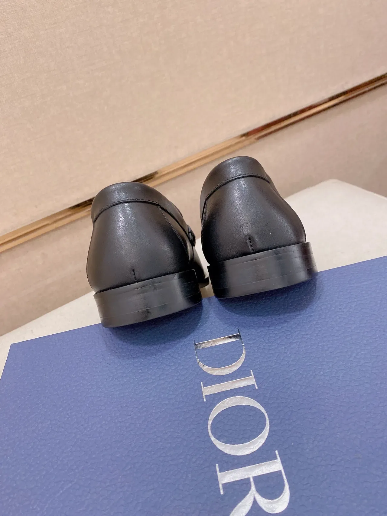 Dior Oblique Mocasín Negro y Beige Monogram Canvas 3