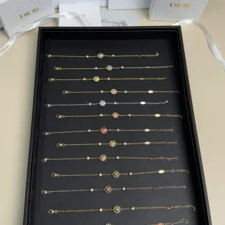 Dior Rose des Vents Bracelets en Émail et Cristal Doré