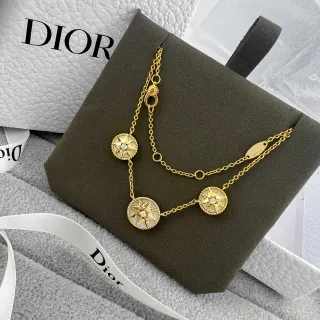 Dior Rose des Vents Collier Perle de Mère Trois Étoiles Doré