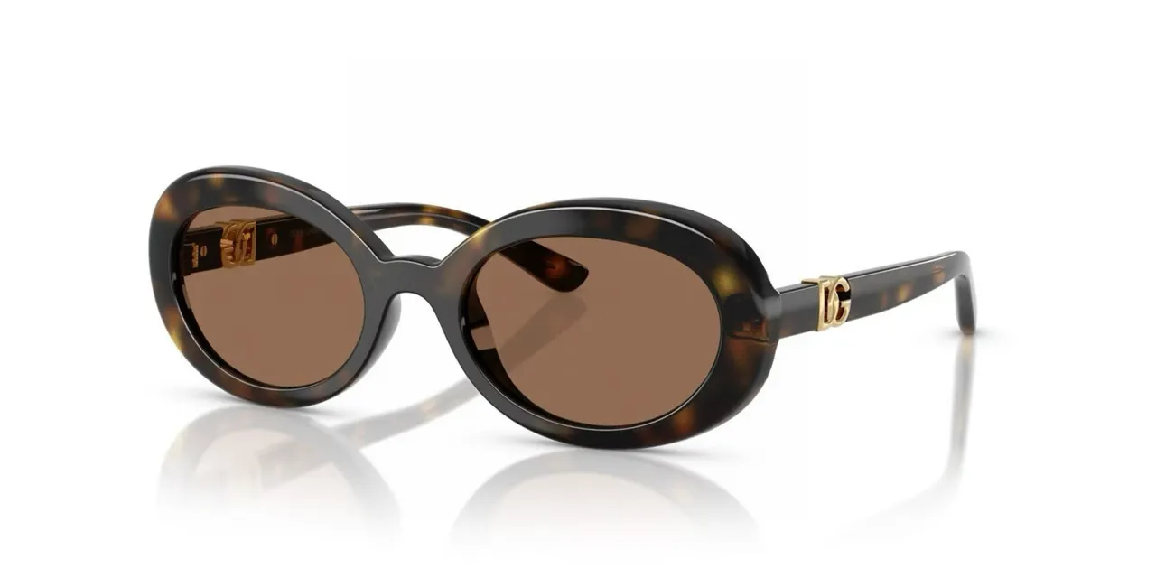 Dolce & Gabbana NS1 ডিম্বাকার চকচকে কালো সানগ্লাস 9
