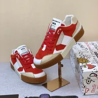 Dolce & Gabbana Portofino Red White Beige লাইফস্টাইল স্নিকার