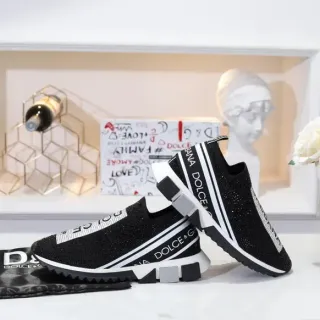 Dolce & Gabbana Speed Trainer কালো ক্রিস্টাল-এম্বেলিশড লেসলেস লাইফস্টাইল স্নিকার্স