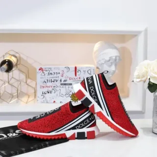Dolce & Gabbana Speed Trainer লাল নিট লেসহীন লাইফস্টাইল স্নিকার