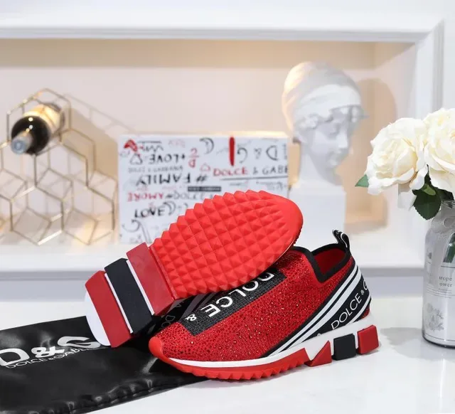 Dolce & Gabbana Speed Trainer লাল নিট লেসহীন লাইফস্টাইল স্নিকার 2