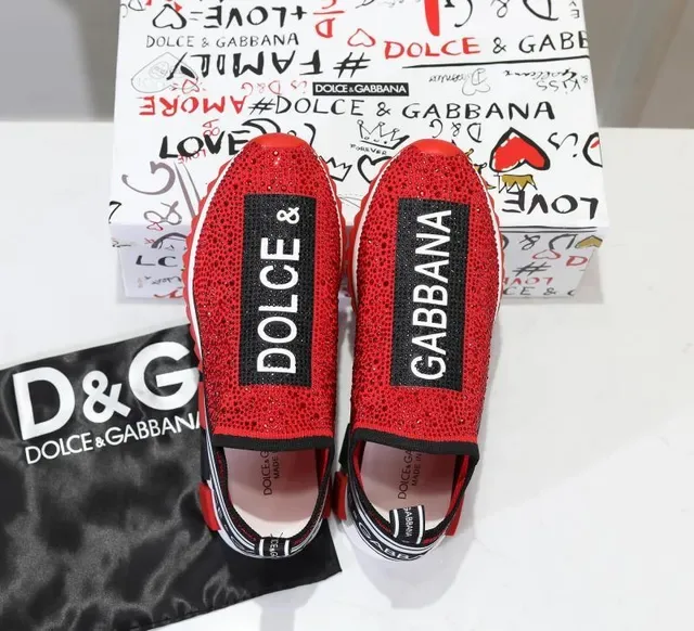 Dolce & Gabbana Speed Trainer লাল নিট লেসহীন লাইফস্টাইল স্নিকার 3