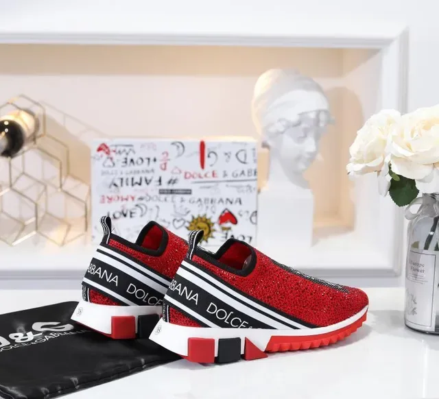 Dolce & Gabbana Speed Trainer লাল নিট লেসহীন লাইফস্টাইল স্নিকার 5