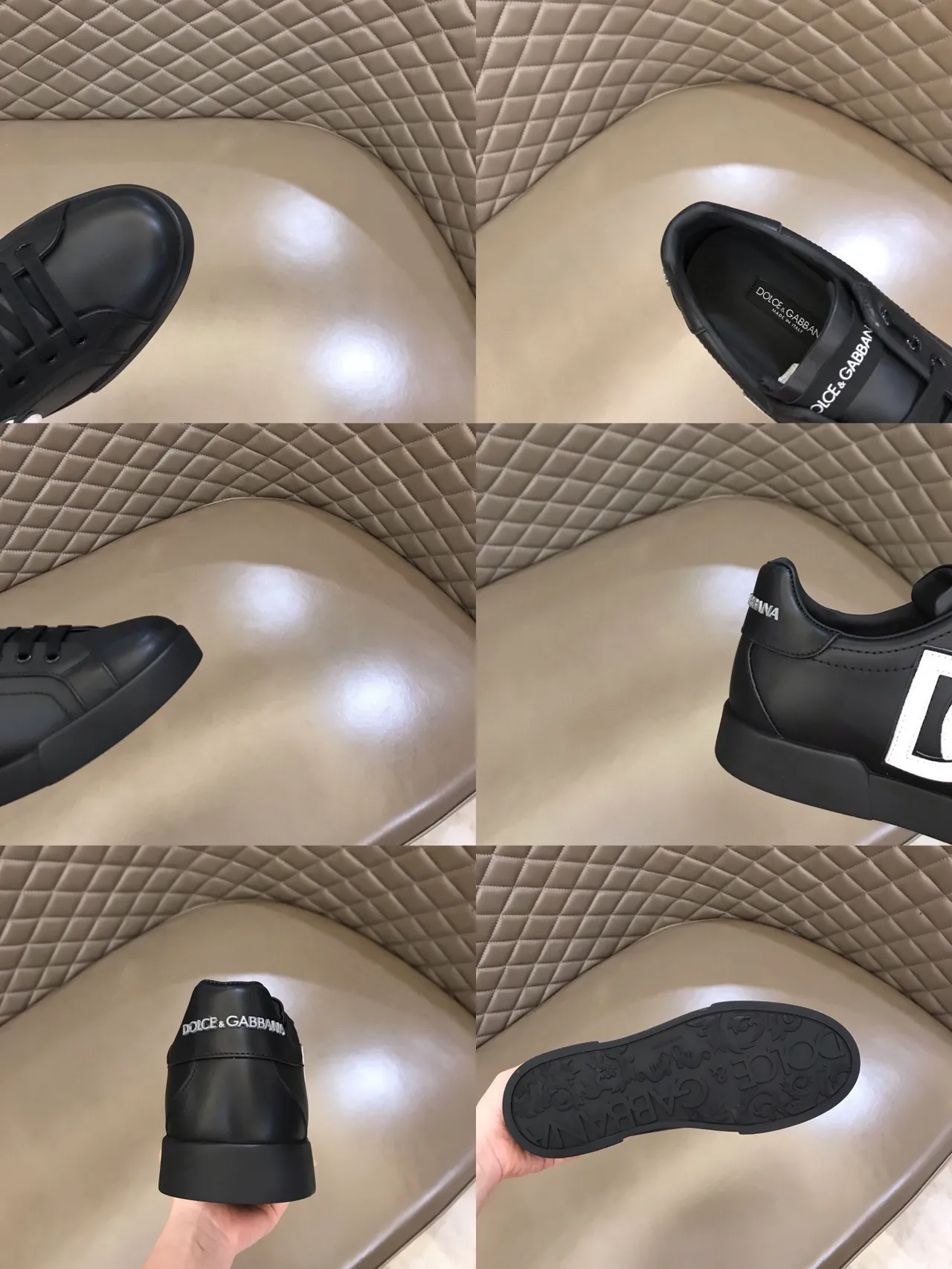 Dolce & Gabbana Black White Low-Top Platform Sole Lifestyle Sneakers 2
