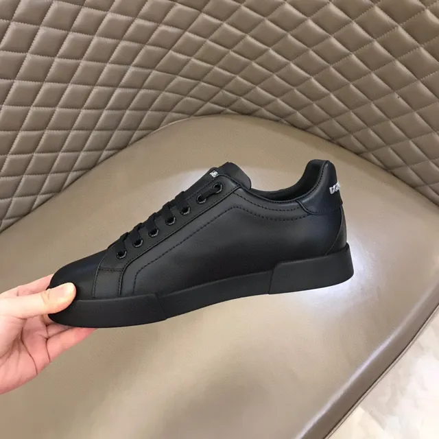 Dolce & Gabbana Black White Low-Top Platform Sole Lifestyle Sneakers 3