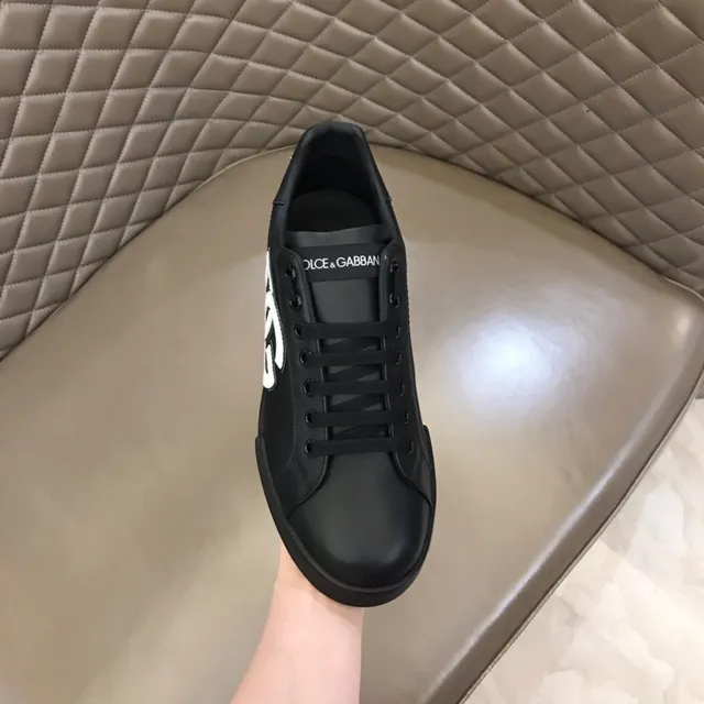 Dolce & Gabbana Black White Low-Top Platform Sole Lifestyle Sneakers 4