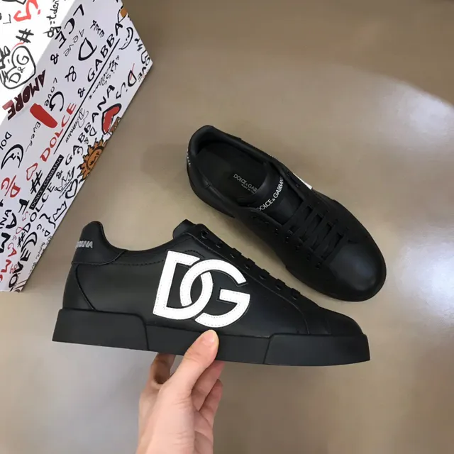 Dolce & Gabbana Black White Low-Top Platform Sole Lifestyle Sneakers 7