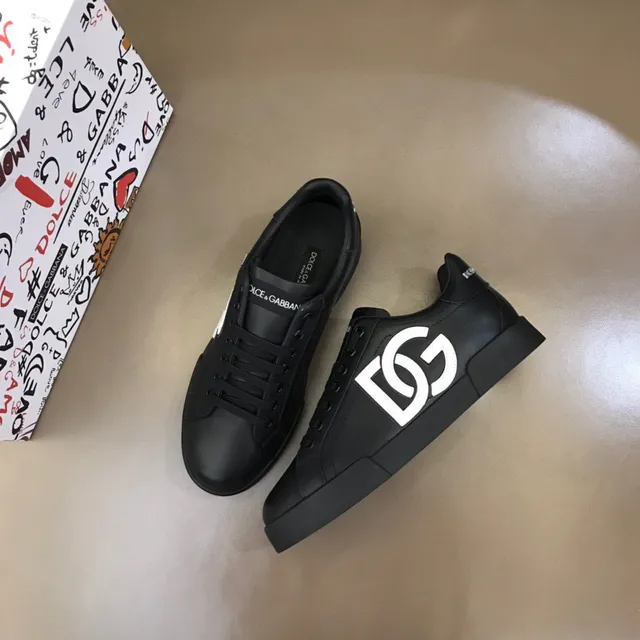 Dolce & Gabbana Black White Low-Top Platform Sole Lifestyle Sneakers 8