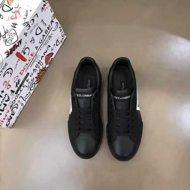 Dolce & Gabbana Black White Low-Top Platform Sole Lifestyle Sneakers 9