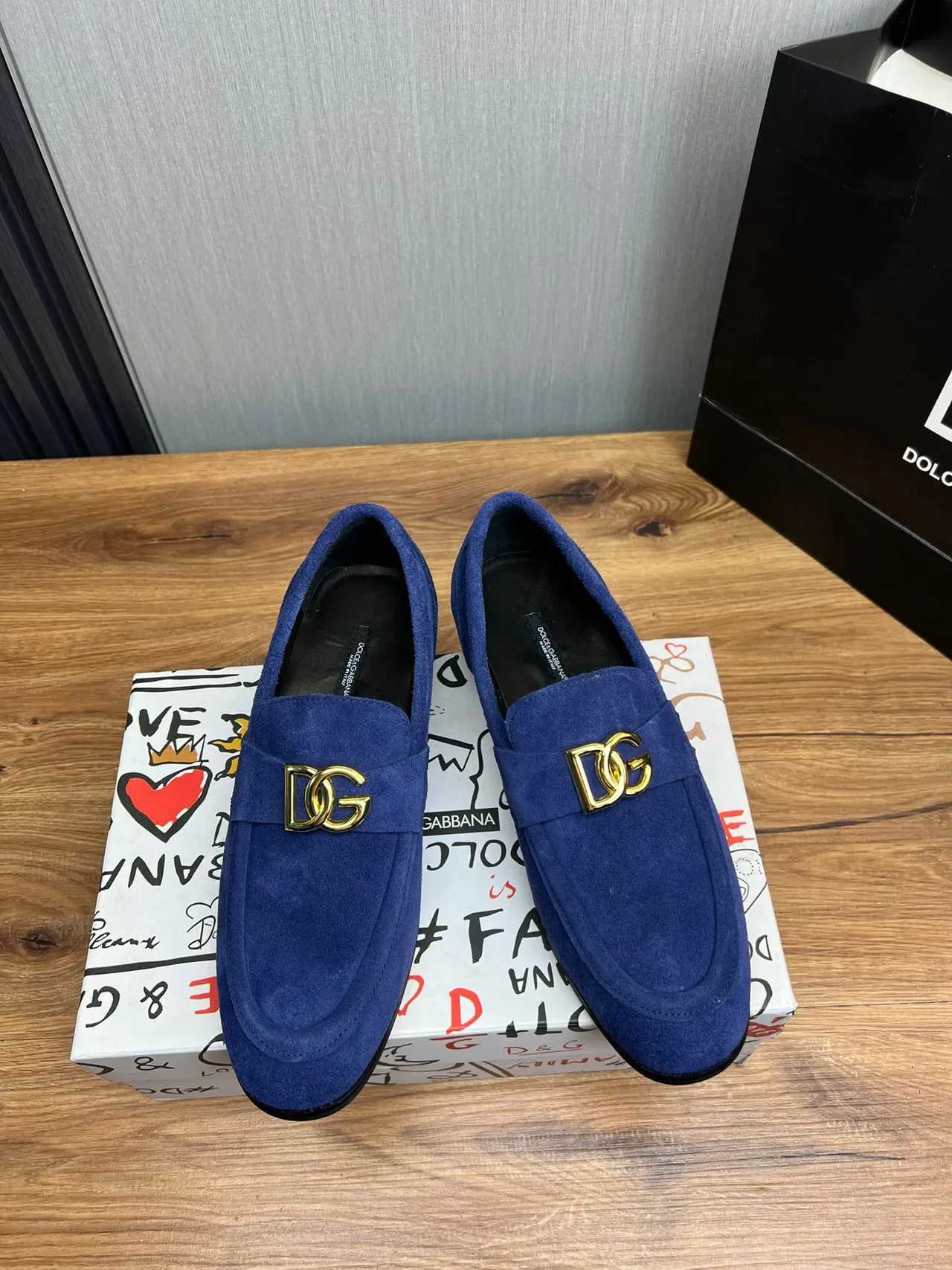 Dolce & Gabbana 蓝金麂皮 D&G 扣乐福鞋 2