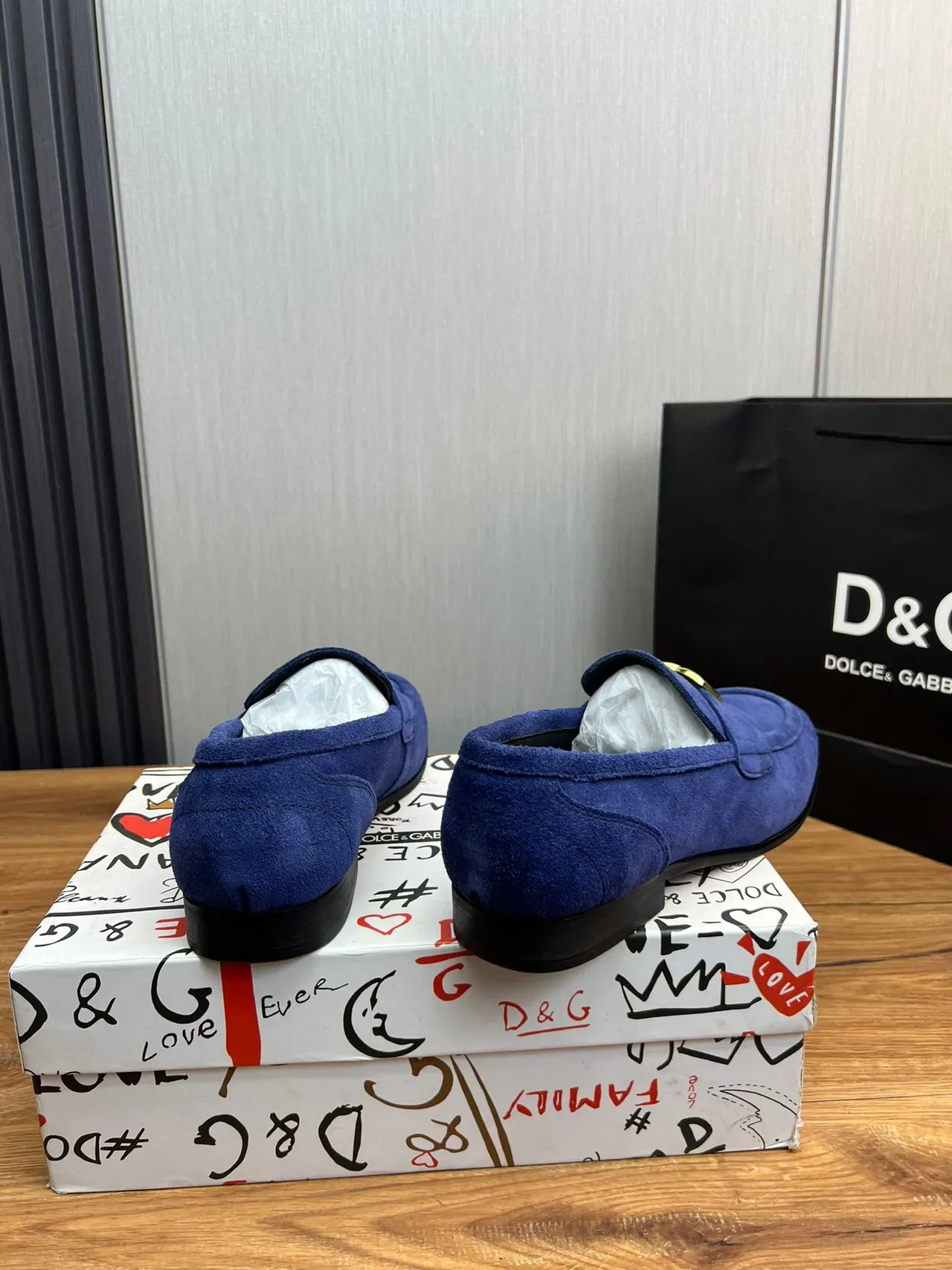 Dolce & Gabbana 蓝金麂皮 D&G 扣乐福鞋 6