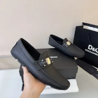 Dolce & Gabbana Portofino 黑色粒面皮乐福鞋