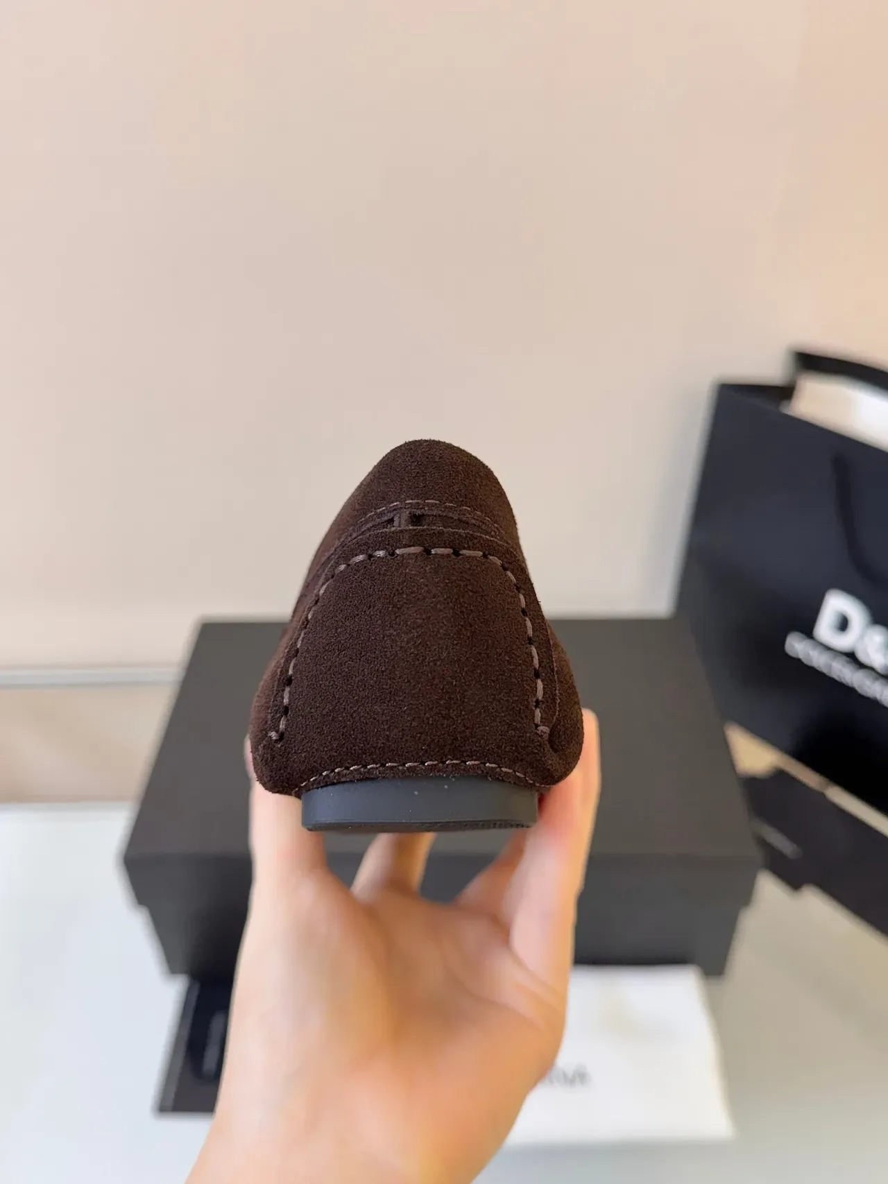 Mocasín Dolce & Gabbana Portofino Marrón Dorado Ante Metal Horsebit Buckle 4
