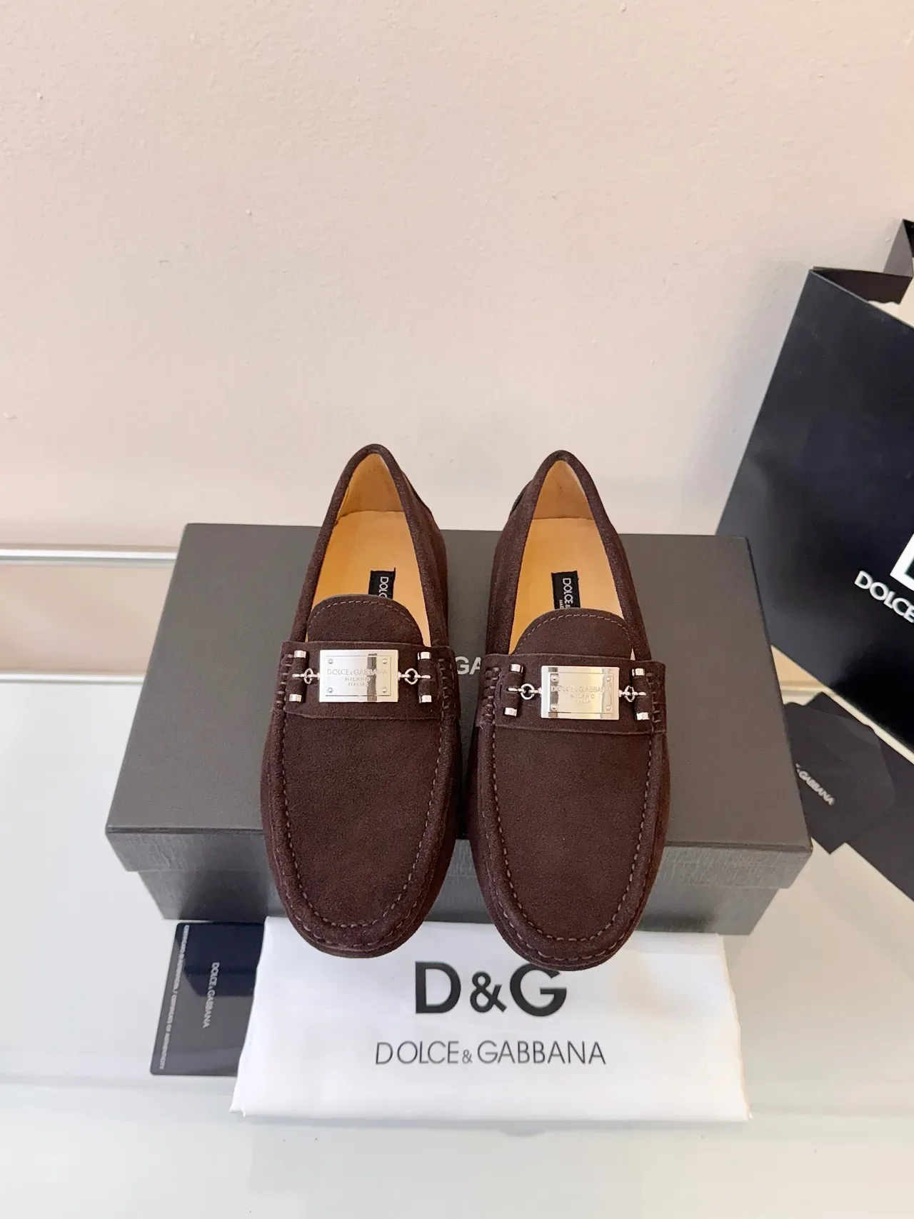 Mocasín Dolce & Gabbana Portofino Marrón Dorado Ante Metal Horsebit Buckle 6