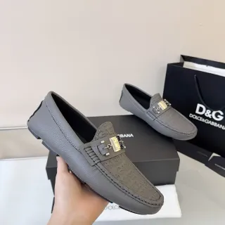 Dolce & Gabbana Portofino 灰色 压花字母印花 乐福鞋